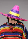 Sombrero Meksika Şapkası Renkli Örme Hasır Yetişkin Boy-4