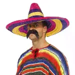 Sombrero Meksika Şapkası Renkli Örme Hasır Yetişkin Boy-1