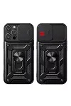 Apple iPhone 16 Pro Kılıf Pars Lens Yüzüklü Silikon - Kırmızı-2