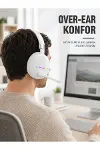 Beyaz Bluetooth 5.0 krofonlu Kablosuz Kulak Üstü Kulaklık RGB Işıklı Type-C Şarjlı-1
