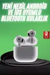 Yeni Nesil Bluetooth Kulaklık Beyaz Çağrı Cevaplayabilen Kablosuz-2