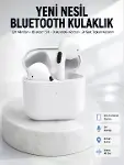 Yeni Nesil Bluetooth Kulaklık Beyaz Çağrı Cevaplayabilen Kablosuz-1