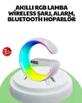 Bluetooth Hoparlörlü RGB Atmosfer Lambası Kablosuz Şarj ve Saat Özellikli-1