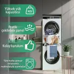 Çamaşır Makinesi ve Kurutucu İstifleme Seti Askılıklı-5