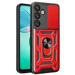 Samsung Galaxy A17 5g Pars Lens Yüzüklü Silikon - Kırmızı-1