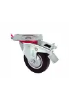 Servis Tekeri - Tablalı Frenli Siyah Döner - Çap 100 Mm-1