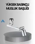 1080° Dönebilen Musluk Başlığı Robotik Kol Havalandırıcı Çok Yönlü Su Yönlendirme-1