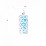 12 Adet Led Candle Kamp Küçük Boy= ÇAP:5CM - Y: 9CM Pilli Led Mum ka Kristal Plastik YAKUT-13635-1