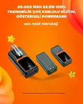 Powerbank 20000 mAh | 22.5W Hızlı Şarj, Dahili Kablolu, LCD Ekranlı Şarj Cihazı-1