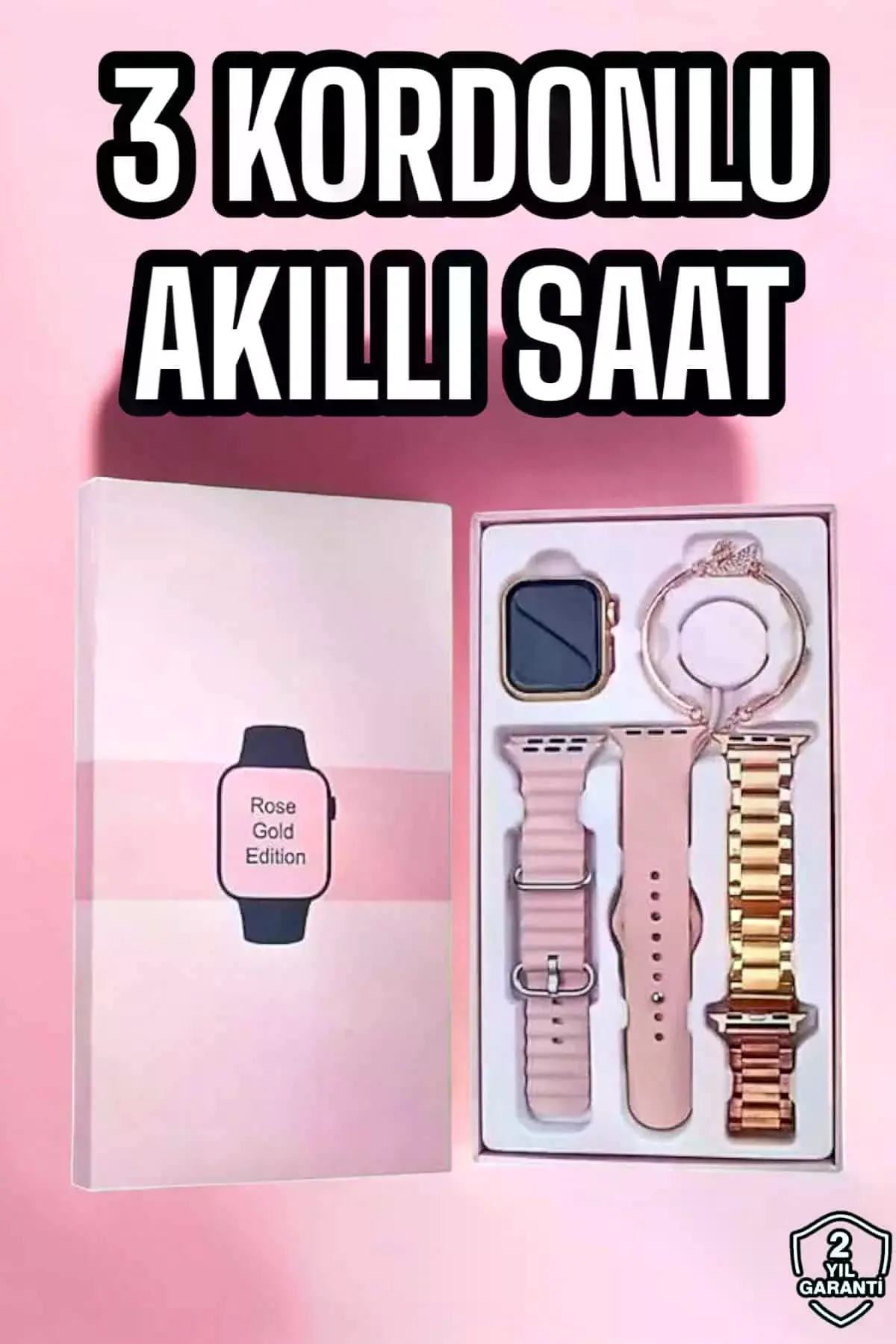 Akıllı Saat Amoled Ekran 3 Kordonlu Aksesuar Hediyeli Sesli Görüşme