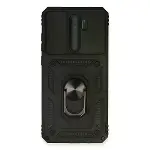 Xiao Red Note 8 Pro Kılıf Pars Lens Yüzüklü Silikon - Siyah-1