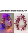 Kalp Püsküllü Gece Parıltısı 3 Modlu Led39li Işıklı Taç Fuşya Renk-3