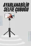 Tripod Selfie Çubuğu Bluetooth Kumandalı Kablosuz Led Işıklı-2