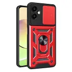 Samsung Galaxy A07 4g Pars Lens Yüzüklü Silikon - Kırmızı-1