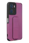 Vivo Y16 Kılıf Mega Standlı Silikon - Mor-4