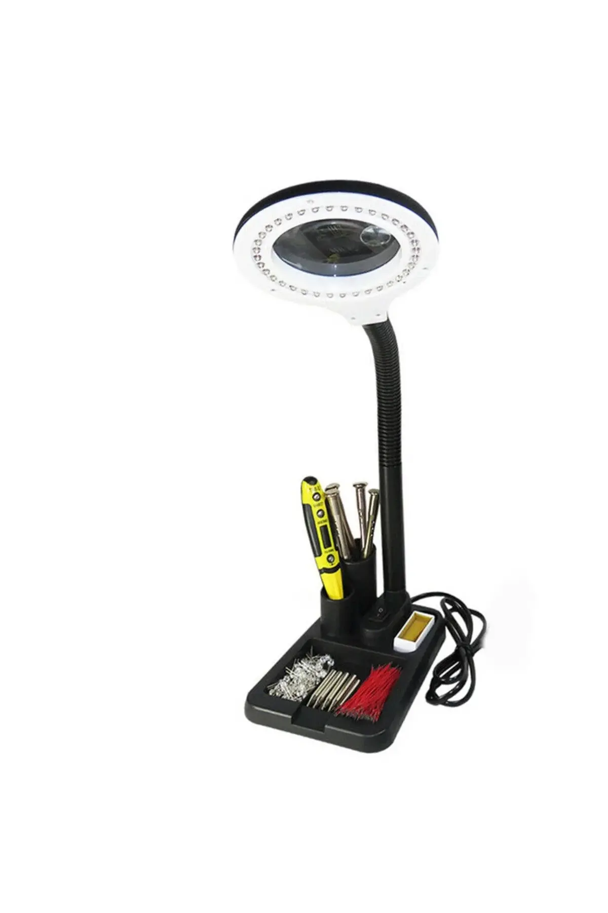 Esnek 5x /10x,40 Led Işıklı Büyüteç,lamba Büyüteç Okuma, Çalışma Lehim Masa Lambası A808