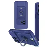 Apple İphone 15 Pro Max Kılıf Zuma Kartvizitli Yüzüklü Silikon - Lacivert-2
