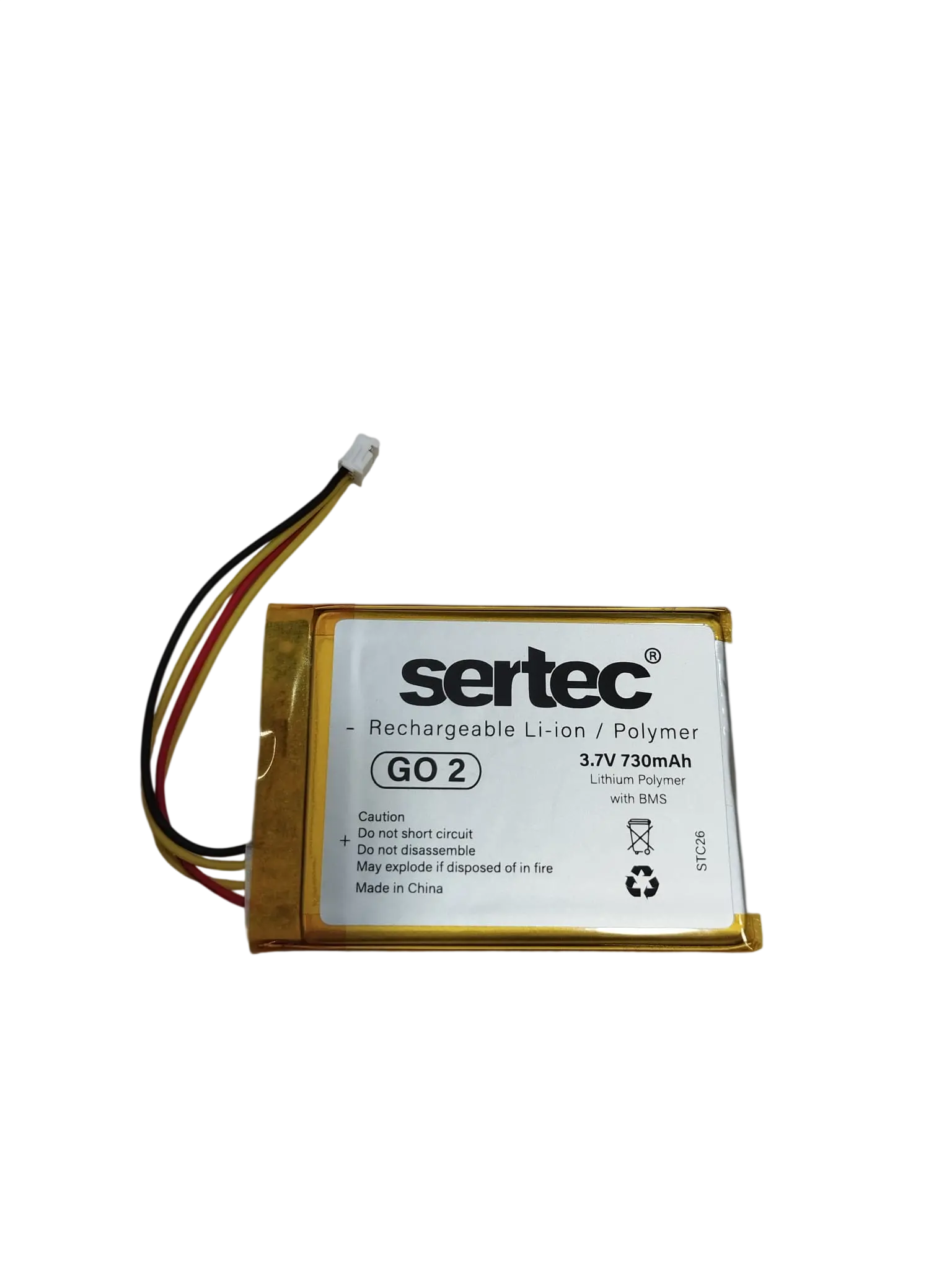 Go 2 uyumlu 3.7v 730 mah Soketli Batarya