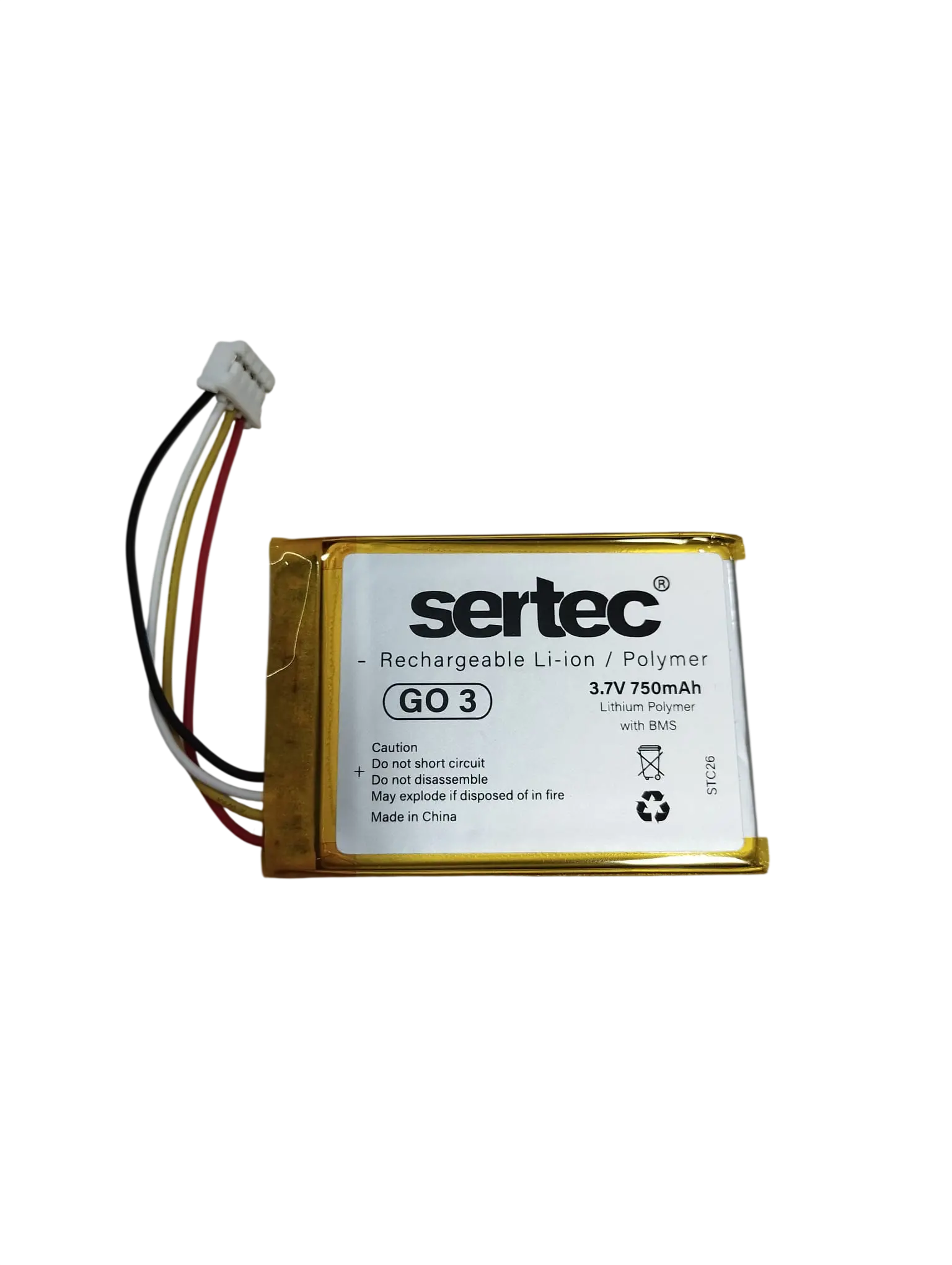 Go 3 uyumlu 3.7v 750 mah Soketli Batarya