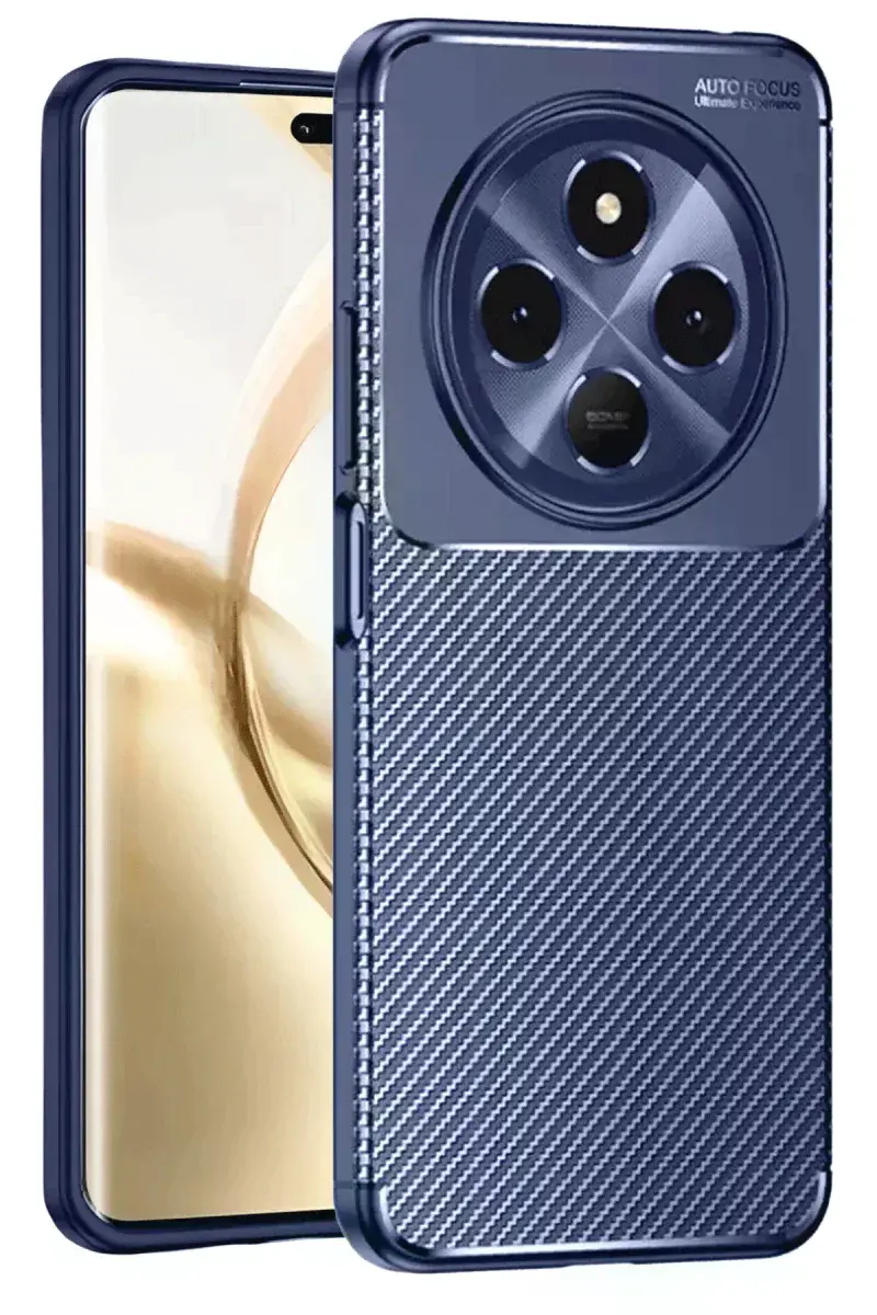 Tecno Spark 30 Kılıf Auto Focus Karbon Kapak - Lacivert