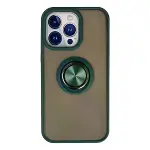 Apple İphone 13 Pro Kılıf Montreal Yüzüklü Silikon Kapak - Yeşil-2