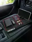 Araç Konsol Organizeri Kaydırmaz Silikon Telefon Standlı Saklama Matı-2