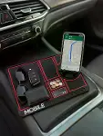 Araç Konsol Organizeri Kaydırmaz Silikon Telefon Standlı Saklama Matı-4