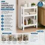 Rafty 3 Katlı Sepet Organizer Düzenleyici Raf Ünitesi 465X145X500MM-2