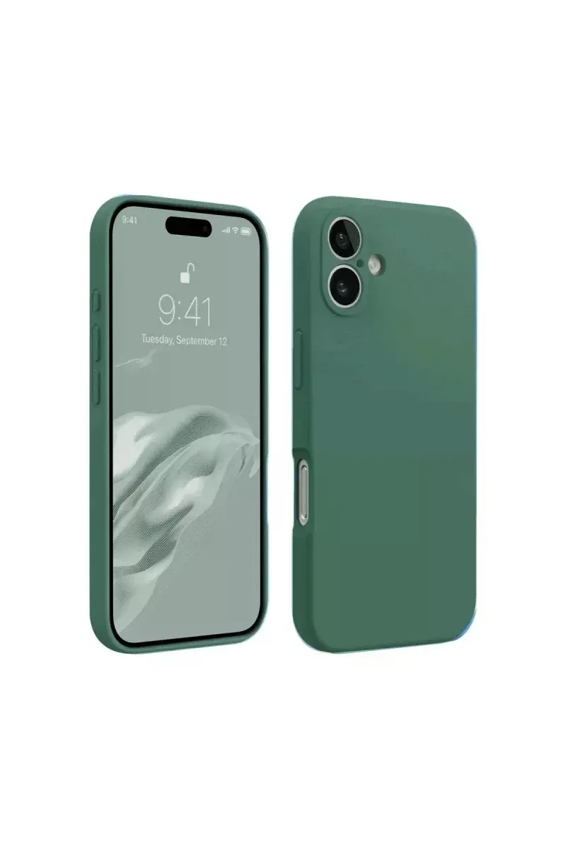 Apple iPhone 16 Plus Kılıf First Silikon - Koyu Yeşil