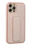 Apple iPhone 12 Pro Kılıf Coco Deri Standlı Kapak - Pembe-3