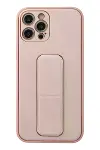 Apple iPhone 12 Pro Kılıf Coco Deri Standlı Kapak - Pembe-1
