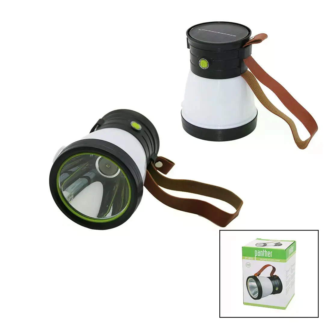 2İN 15W+360°SMDEL Feneri Solar- Usb Şarj Powerbank 500LM Işık Ayarı Flaşör Suni Deri Kulp PT-8151
