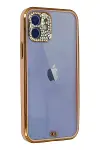 Apple iPhone 12 Kılıf Liva Taşlı Silikon - Pembe-3