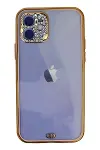 Apple iPhone 12 Kılıf Liva Taşlı Silikon - Pembe-1