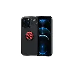 Apple iPhone 13 Pro Kılıf Range Yüzüklü Silikon - Siyah-Kırmızı-3
