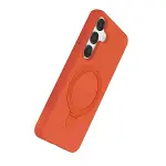 Samsung Galaxy S25 Regal Magsafe Standlı Kapak - Turuncu-3