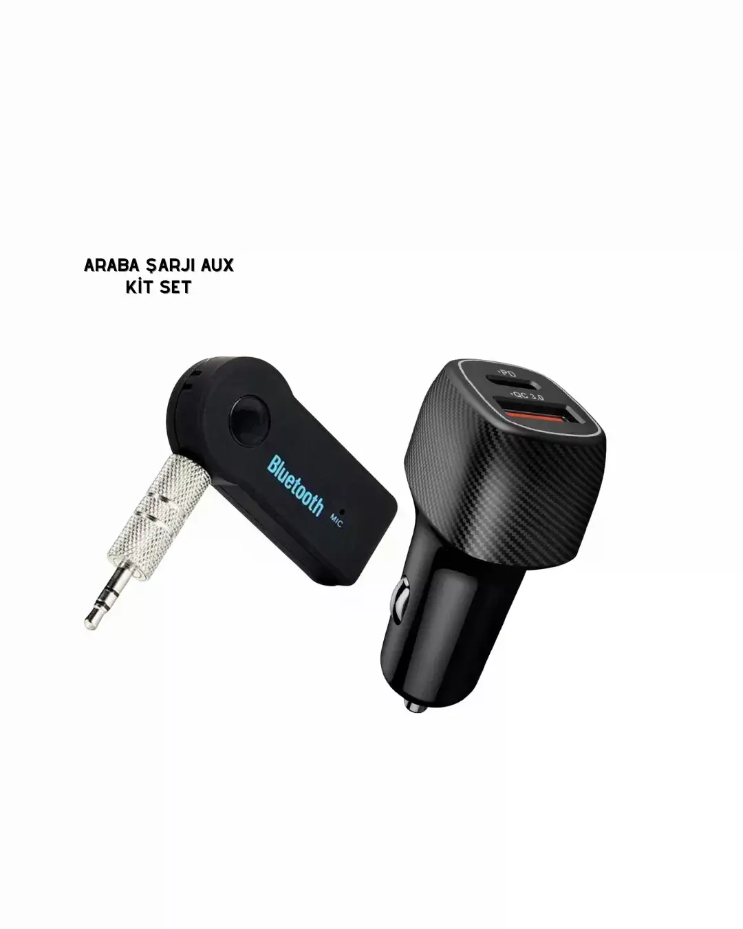 Araç İçi Bluetooth Müzik Kiti + Type-C PD Araç Şarjı Seti
