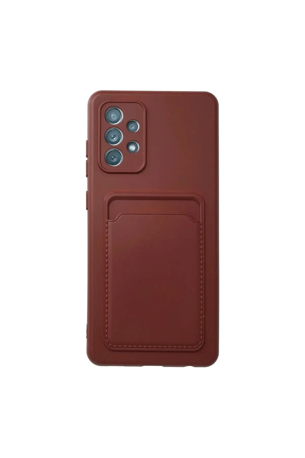 Samsung Galaxy A72 Kılıf Kelvin Kartvizitli Silikon - Bordo