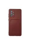 Samsung Galaxy A72 Kılıf Kelvin Kartvizitli Silikon - Bordo-1
