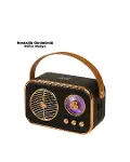 Vintage Bluetooth Radyo – TF Kart ve FM Destekli Taşınabilir Nostaljik Model-1