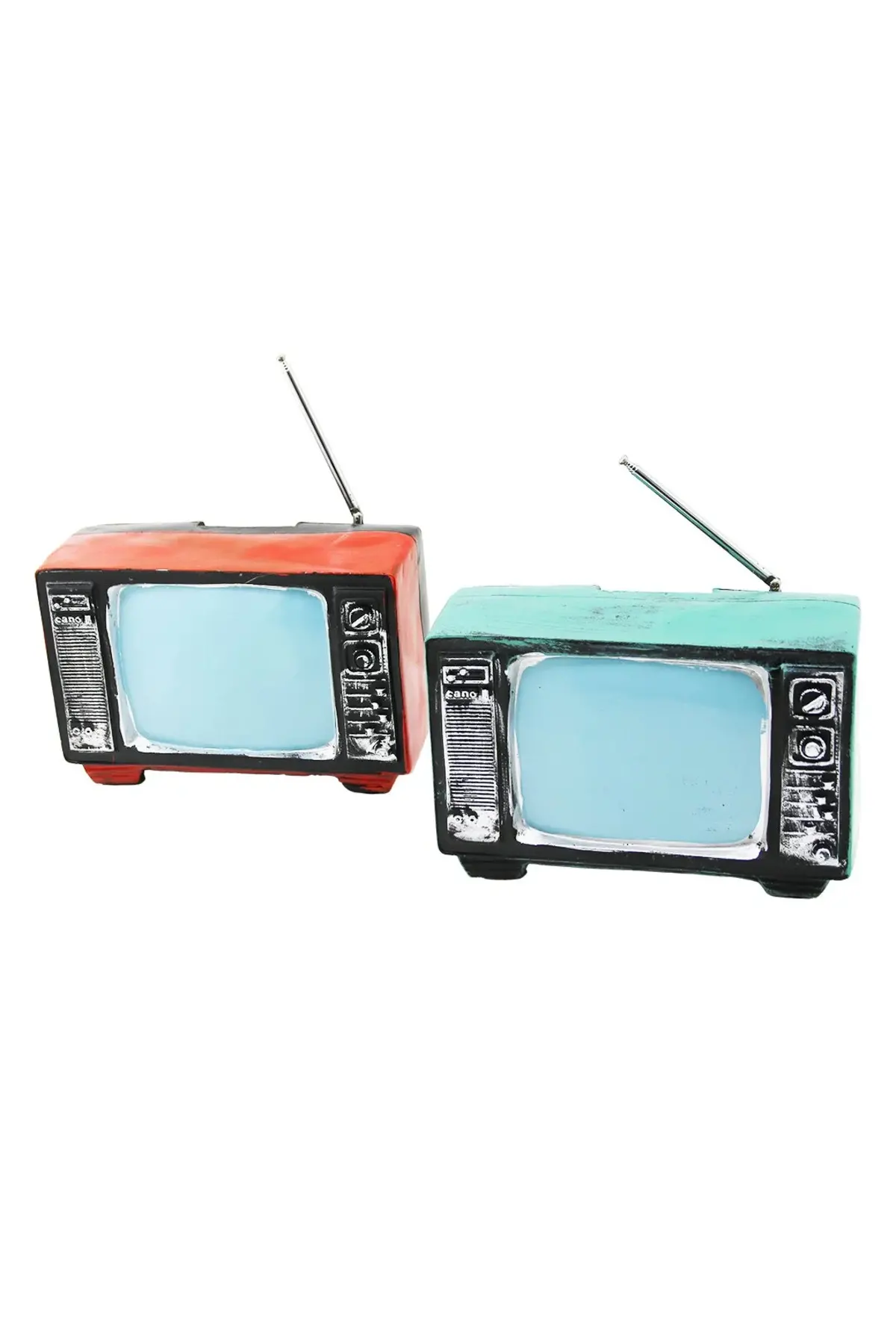 Televizon Vintage Dekoratif Biblo - Kumaraba Renkli 17X11X10.5CM Reçine-1