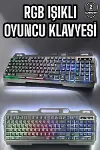 Led Işıklı Oyuncu Klavye Usb Girişli RGB Işıklı Q Klavye Mouse Hediyeli-2