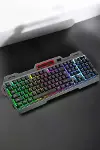 Led Işıklı Oyuncu Klavye Usb Girişli RGB Işıklı Q Klavye Mouse Hediyeli-1