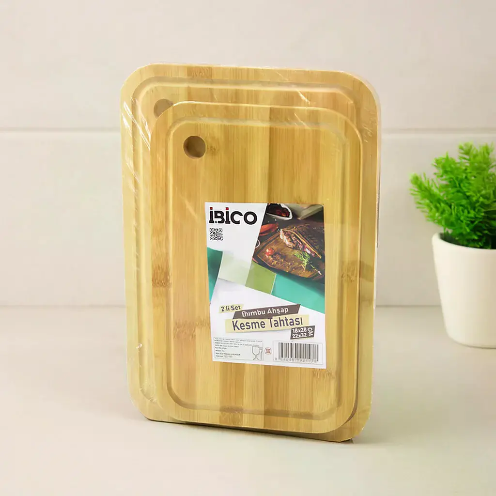 Bambu Kesme Tahtası 2'li Set - 18x28 & 22x32 cm