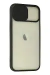 Apple iPhone 12 Kılıf Palm Buzlu Kamera Sürgülü Silikon - Siyah-3