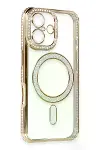 Apple iPhone 16 Kılıf Joke Simli Magneticsafe Kılıf - Gold-3