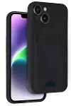 Apple iPhone 14 Kılıf Kelvin Kartvizitli Silikon - Siyah-1