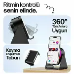 SOUNDPAD 5IN1 - 5W - 2000mAh TEMAS İLE SES YÜKSELTME - TELEFON STAND - USB-C ŞARJ SİYAH İNDİKSİYON S-4