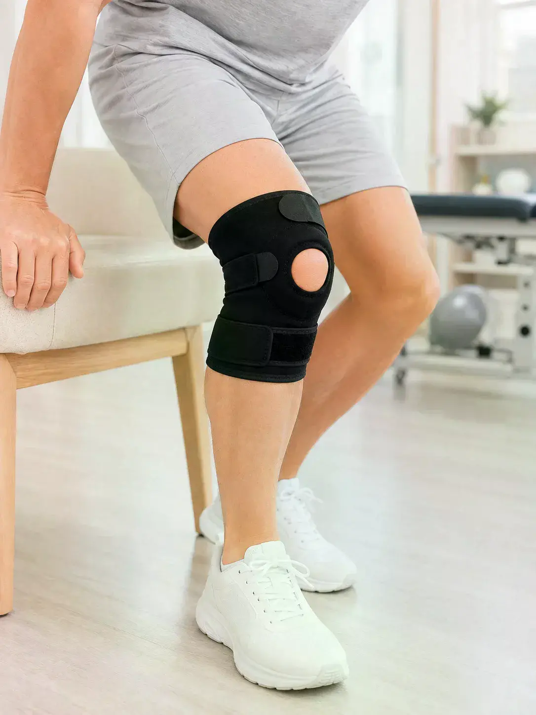 Siyah Ligamentli Dizlik Cırtlı Ayarlanabilir Kısa Diz Destekleyici