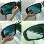 4 Parça Yan Aynalar ve Yan Camlar İçin Araç Ayna Yağmur Kaydırıcı ve Cam Buğu Önleyici Film Seti-2